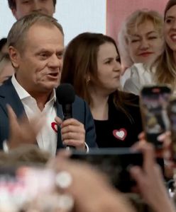 Sondażowe wyniki wyborów. Przemówienie Donalda Tuska
