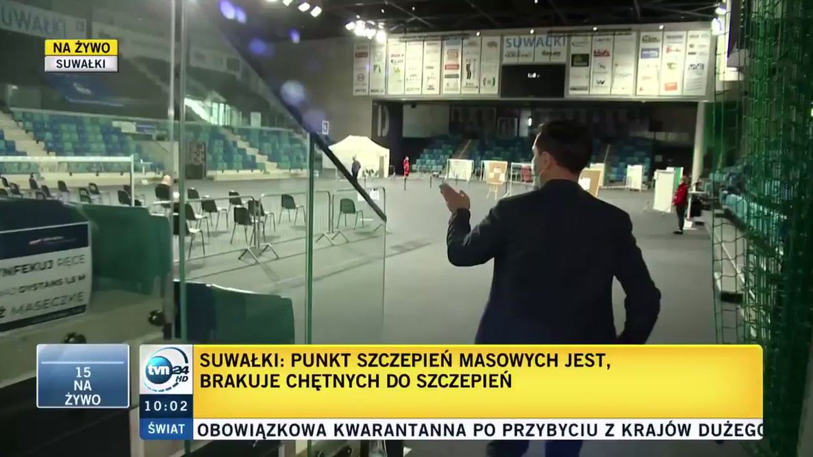 TVN24 w suwalskim punkcie szczepień zastało jedną osobę