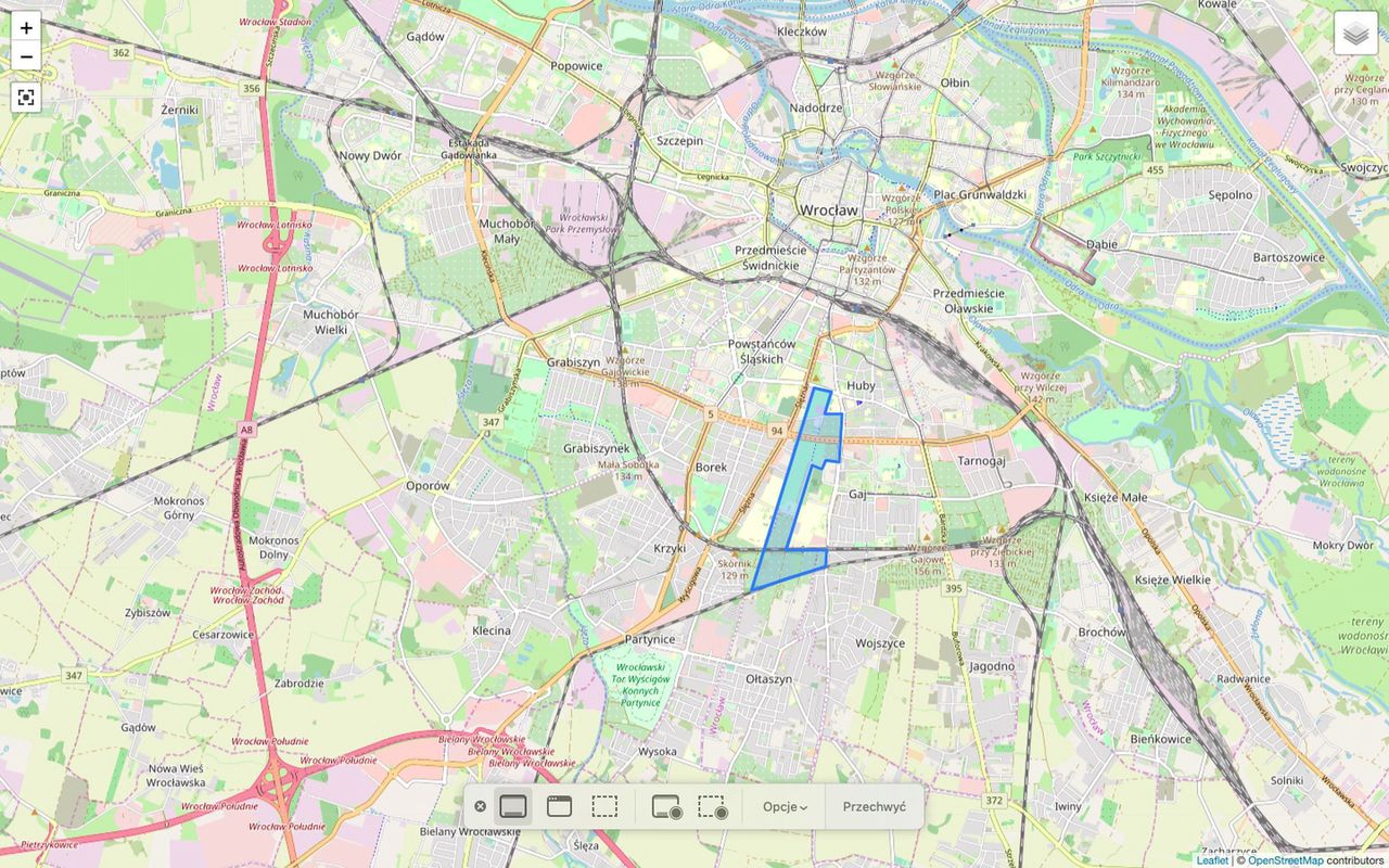 Wrocław. Budżet Obywatelski 2020. A może tak park dla pięciu osiedli - jakie będą jego granice, przedstawia mapka