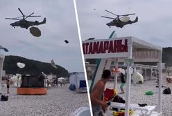 Popłoch na plaży. Rosyjski helikopter przeleciał tuż nad głowami