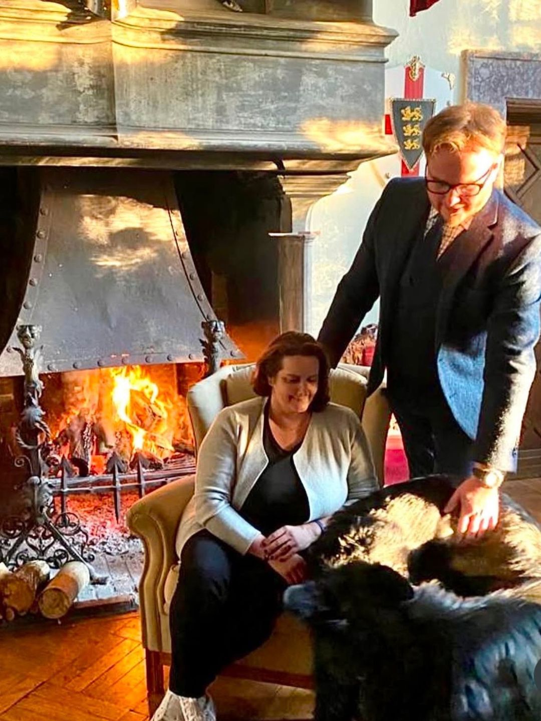 Jan Lubomirski-Lanckoroński z żoną w posiadłości