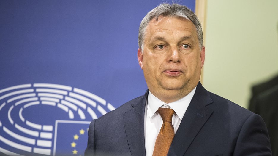 Hungarian PM Victor Orban press conferenceHungarian Prime Minister Viktor Orban gives press conference at European Parliament headquarters in Brussels, Belgium on 26.04.2017 (wd/dw) PAP/Wiktor D�bkowskiWiktor D�bkowskiBelgium, Benelux, Brussels, capital, center, Central European Univesity, CEU, EU, eu headquarters, Europe, European Union, figure, governance, government, headquarters, Hungary, intergovernmental, international, international institution, law, Orban, policy, politician, politics, press conference, union