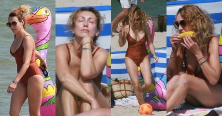 Anna Kalczyńska wyleguje się na dmuchanym flamingu i wcina kukurydzę na plaży w Chałupach (ZDJĘCIA)