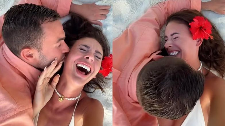 Klaudia Halejcio całuje się z ukochanym na Malediwach 