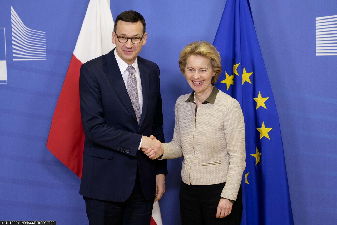 Premier Mateusz Morawiecki i szefowa KE Ursula von der Leyen 