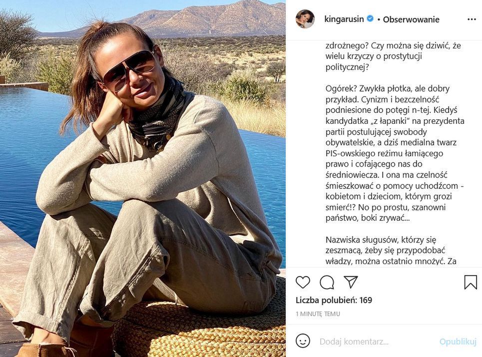 Kinga Rusin pisze o "prostytucji politycznej"
