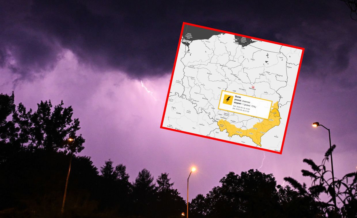 Burze i grad nad południowo-wschodnią Polską. Ostrzeżenia w mocy
