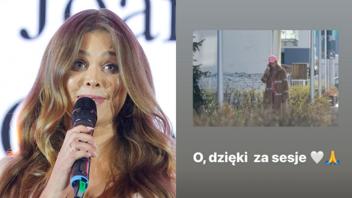 Joanna Opozda "pozdrawia" paparazzi, którzy zrobili jej zdjęcia podczas spaceru z synem 