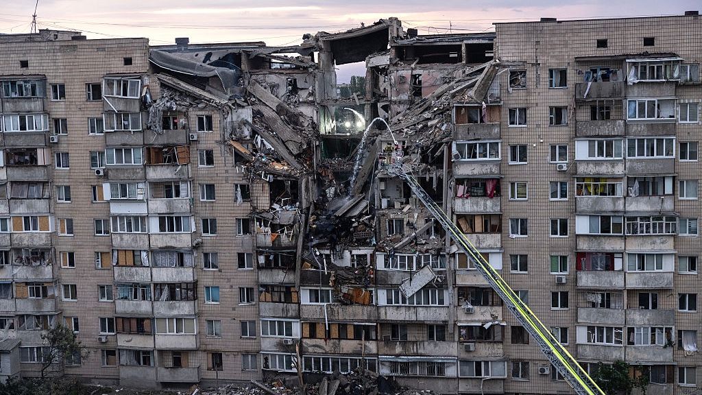 Atak balistyczny na Kijów. Zdjęcie z 6 lipca