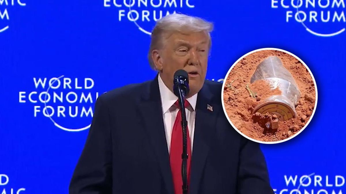 Donald Trump podczas przemówienia w Davos