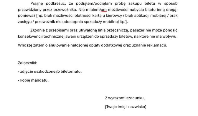 Odwołanie od nałożonej opłaty dodatkowej