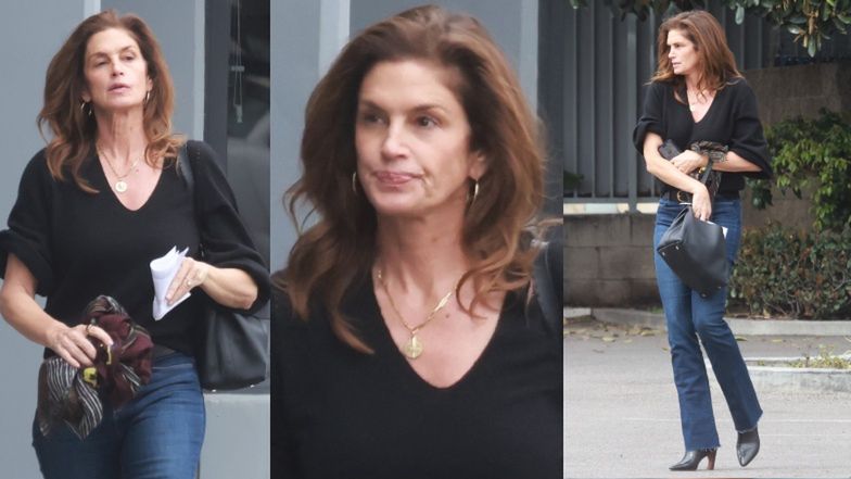 57-letnia Cindy Crawford BEZ MAKIJAŻU spaceruje po ulicach Santa Monica (ZDJĘCIA)