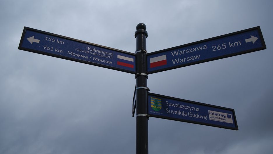 Russian Border With Poland Near Kaliningrad
A roadsign is seen near the three country border point, where the borders of Lithuania, Poland and the Russian exclave of Kaliningrad intersect near  Zerdziny, Poland on 10 November, 2022. (Photo by STR/NurPhoto via Getty Images)
NurPhoto
border guards, polska, straz graniczna, border, three country border point, russian exclave, roadsign, borders, zerdziny, 10 november, photo