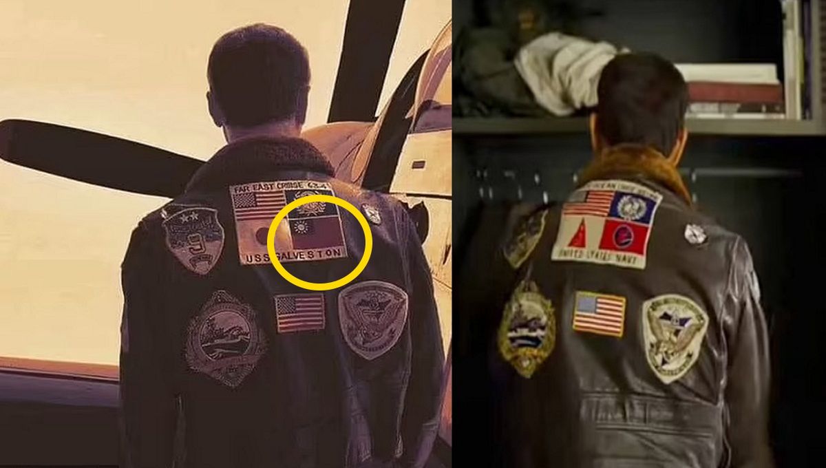 Po lewej kadr z "Top Gun: Maverick", po prawej ujęcie ze zwiastuna z 2019 r.