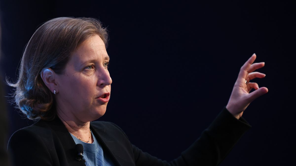 Susan Wojcicki, chief executive officer of YouTube, during a panel session on day two of the World Economic Forum (WEF) in Davos, Switzerland, on Tuesday, May 24, 2022. The annual Davos gathering of political leaders, top executives and celebrities runs from May 22 to 26. Photographer: Hollie Adams/Bloomberg via Getty Images