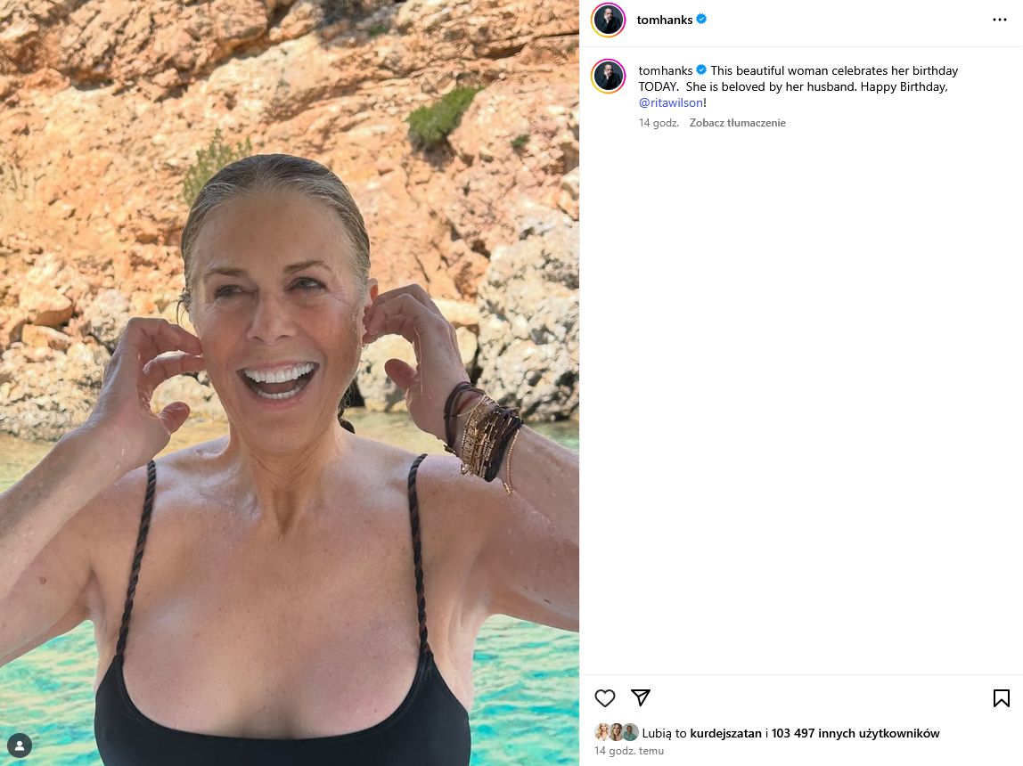 Wpis Toma Hanksa na Instagramie