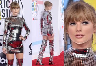 Taylor Swift błyszczy w sukience Balmain na gali AMA