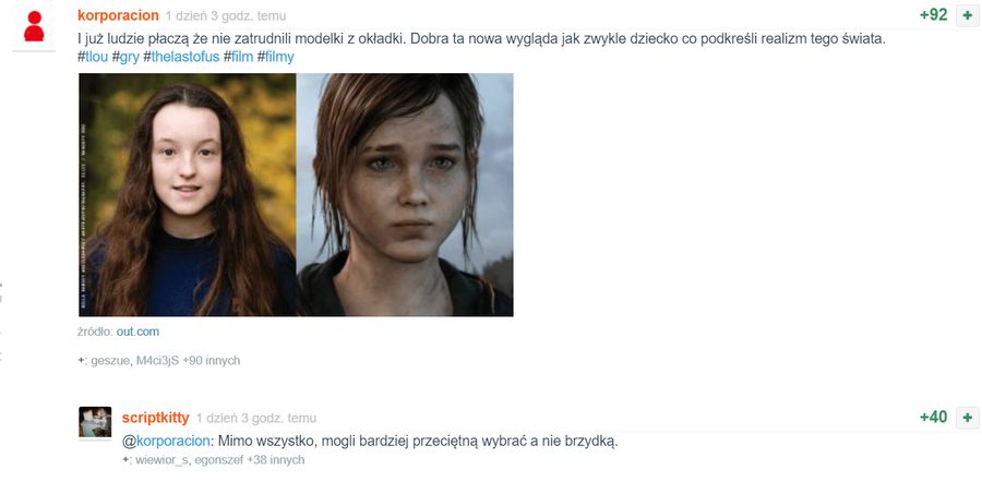 Ellie w TLOU nie jest dość ładna