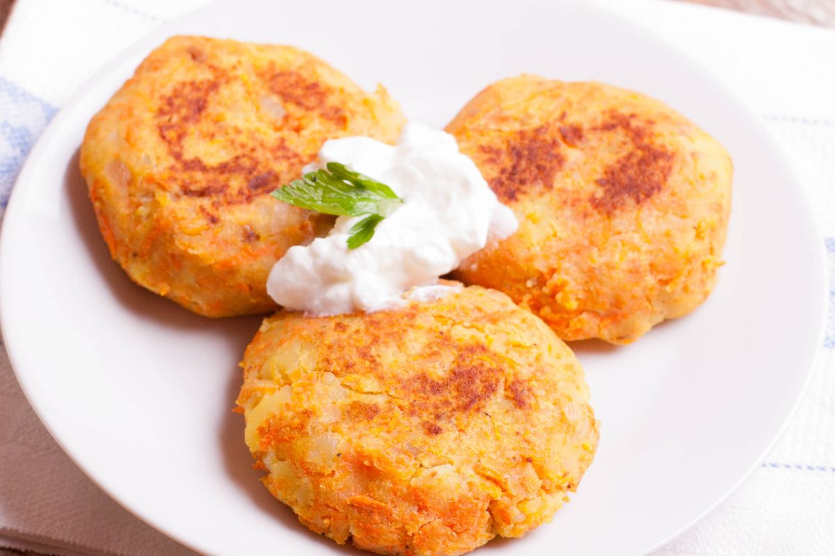 Potato patties with cottage cheese taste similar to pierogi ruskie