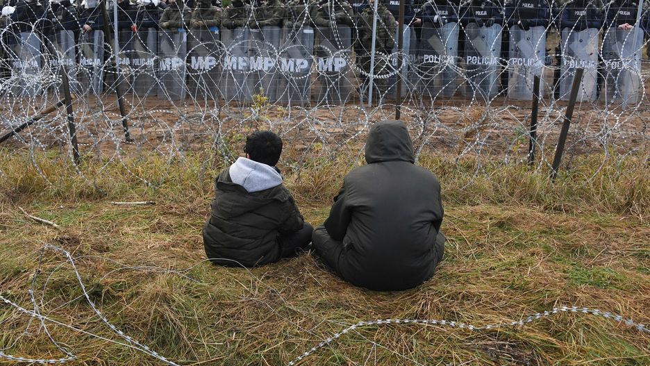 Brak dziennikarzy przy granicy? Tylko po stronie polskiej. Zdjęcie wykonane 8 listopada 2021 roku na terytorium Białorusi 
