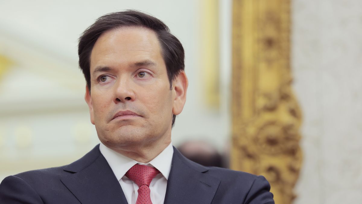 WASHINGTON, DC - MAY 06: U.S. Secretary of State Marco Rubio listens as U.S. President Donald Trump speaks during a swearing-in ceremony for Special Envoy to the Middle East Steve Witkoff in the Oval Office at the White House on May 06, 2025 in Washington, DC. U.S. President Donald Trump provided an update on the Houthi conflict in the Middle East. (Photo by Anna Moneymaker/Getty Images)