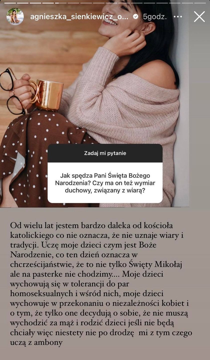 Agnieszka Sienkiewicz mówi o wierze i podejściu do świąt