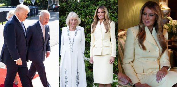 Król Karol III i królowa Kamila zawitali na herbatkę do Trumpów. Melania zadała szyku w jasnożółtym zestawie (ZDJĘCIA)