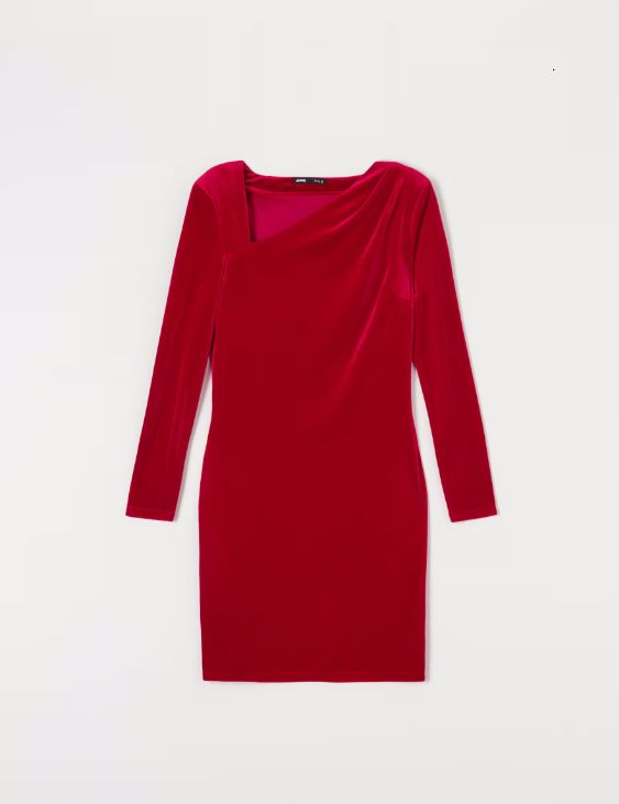 Sukienki na święta do 50 zł - czerwona mini marki Sinsay