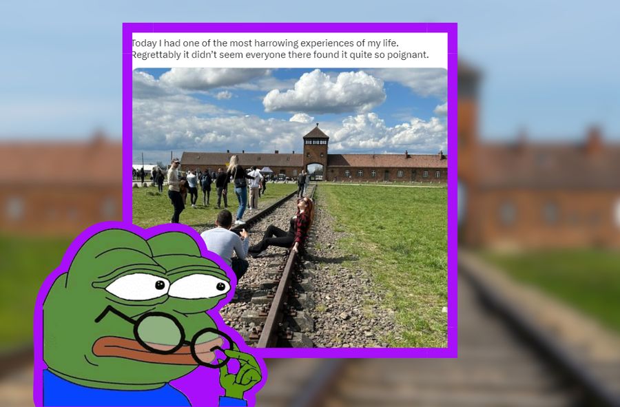 Selfie na torach do Muzeum Auschwitz-Birkenau