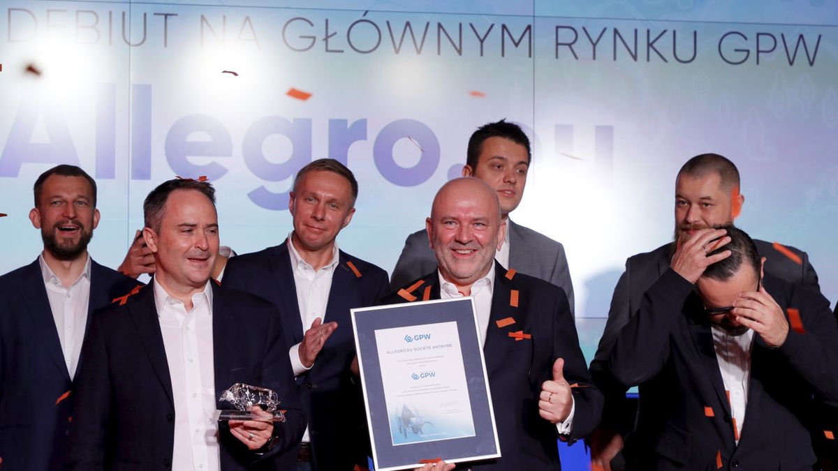 Akcje Allegro zadebiutowały na warszawskiej giełdzie.