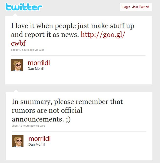 Dan Morrill drwi z plotek o Androidzie 3.0 2