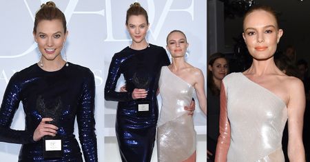 Karlie Kloss i Kate Bosworth w błyszczących sukniach