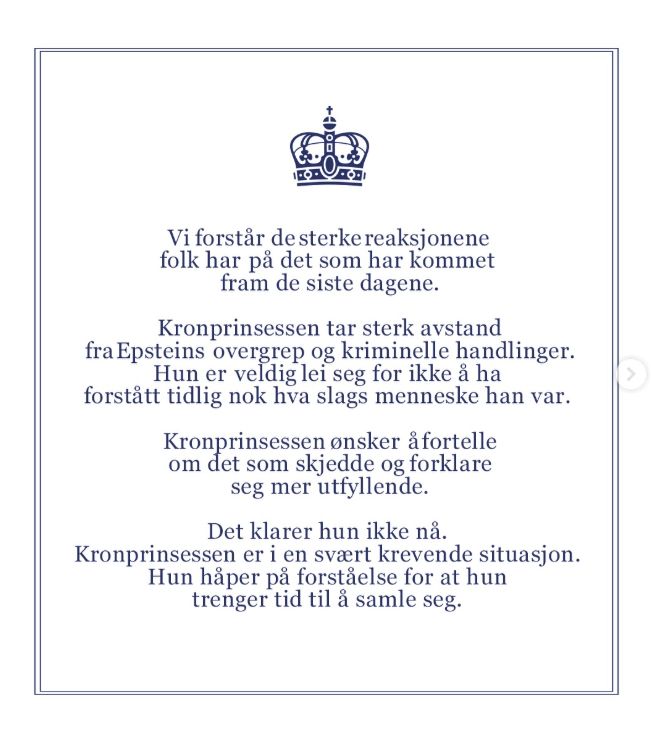 Oświadczenie księżnej Mette-Marit