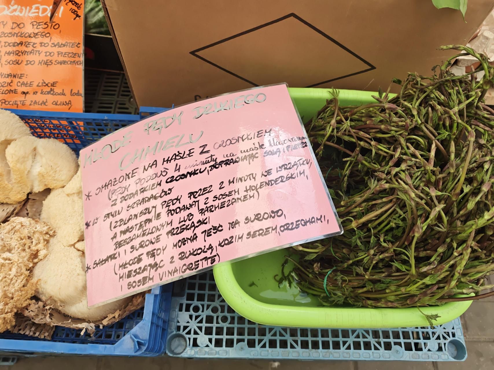 Pędy chmielu można znaleźć na lokalnych rynkach