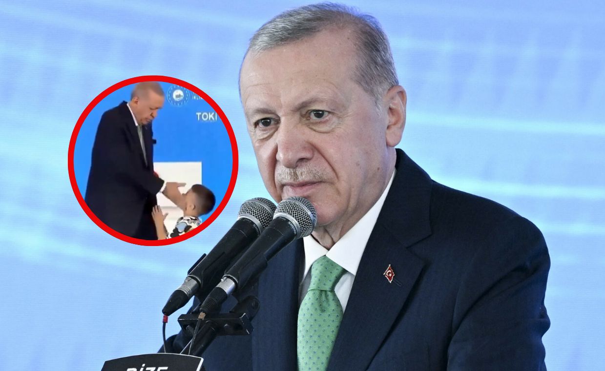 Erdogan slaps child for not kissing his hand during ceremony in Rize