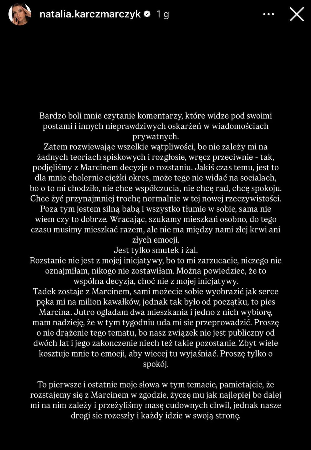 Natsu potwierdza rozstanie z Marcinem Dubielem