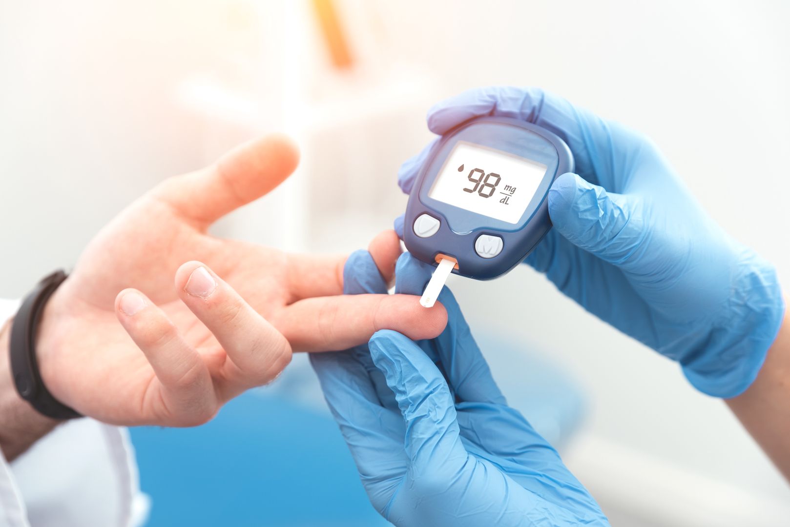 Doctor checking blood sugar level with glucometer
Doctor checking blood sugar level with glucometer. Treatment of diabetes concept.
diabetes, glucometer, insulin, blood, sugar, hypoglycemia, level, device, medical, glucose, hand, clinic, doctor, diabet, meter, patient, people, prick, finger, person, care, hospital, analyzing, chronic, closeup, dependent, diabetic, display, drop, exam, fear, glaucometer, gloves, healthcare, illness, instrument, lancet, measurement, medicine, poking, protection, sample, stick, checkup, control, diagnostic, digital, disease, health, holding