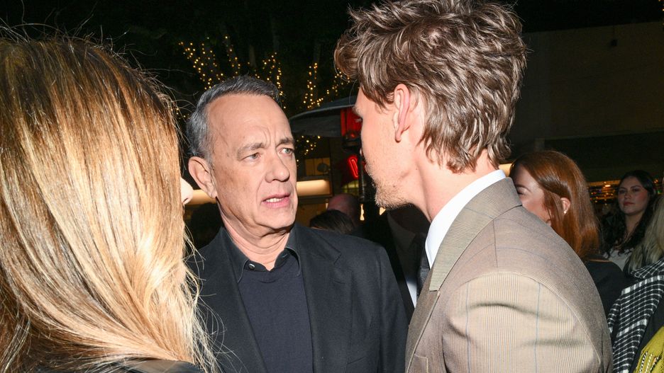"Masters of the Air" Premiere - Red Carpet
Tom Hanks and Austin Butler at the premiere of "Masters of the Air" held at Regency Village Theatre on January 10, 2024 in Los Angeles, California. (Photo by Michael Buckner/Variety via Getty Images)
Michael Buckner
pmcarc, entertainment, arrives, step and repeat, arrivals, tv, apple, appletv+, appletv, series, television, topics