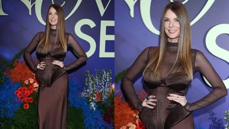 Małgorzata Tomaszewska melduje się na konferencji TVN w PRZEŚWITUJĄCEJ sukience z brązowym gorsetem. Klasa? (ZDJĘCIA)