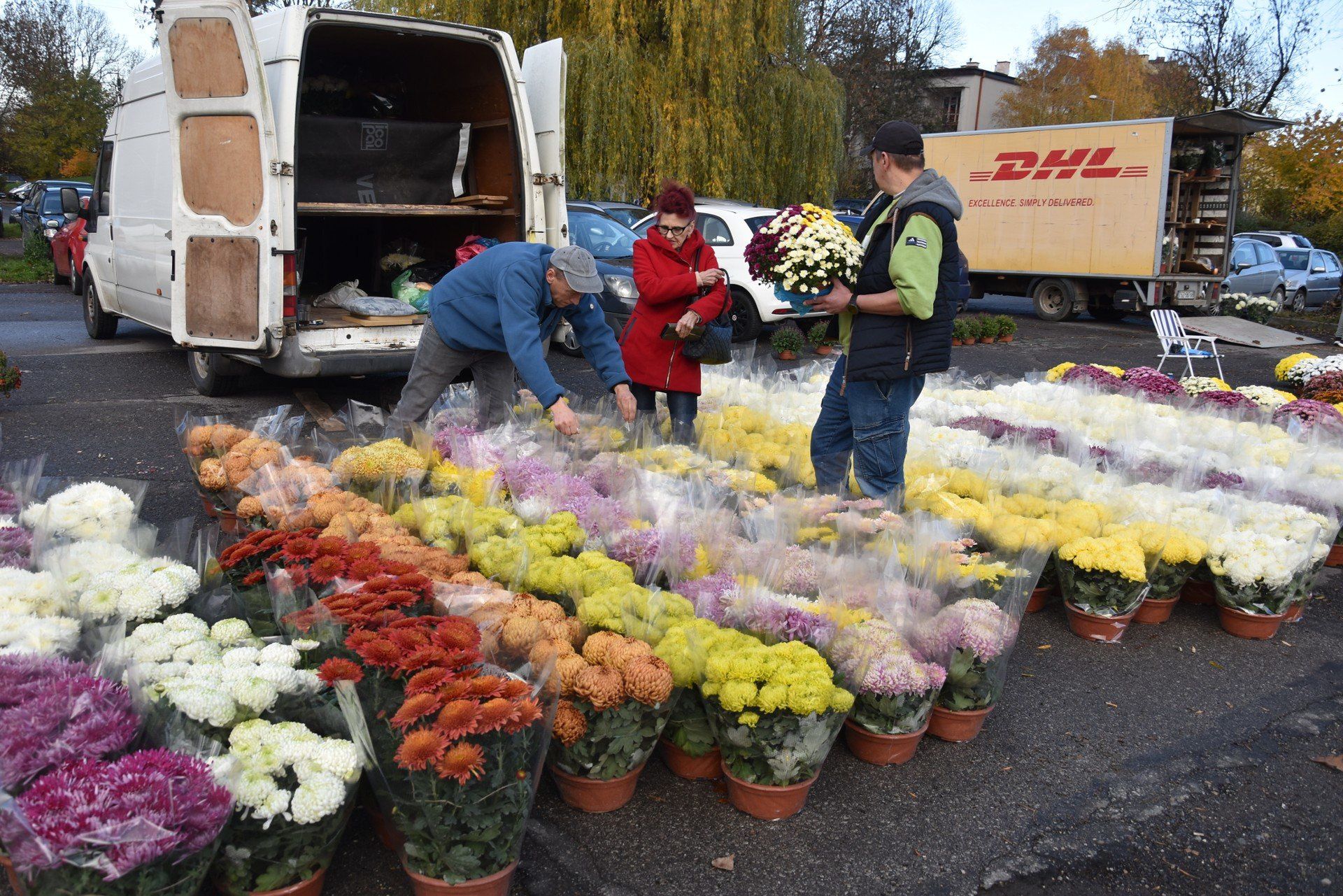 Kiermasz przed Wszystkimi Świętymi na placu starej Kapłanówki w Tarnowie potrwa do piątku. Do wyboru jest mnóstwo chryzantem i zniczy