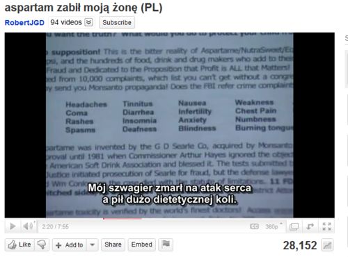 Aspartam zabija?! 2