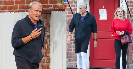 Dolph Lundgren z młodszą o prawie 40 LAT żoną opuszczają salon fryzjerski. Emma Krokdal nie była raczej zadowolona z obecności paparazzi