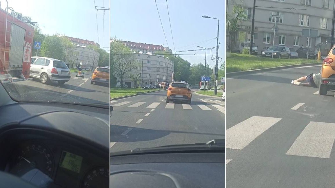 Kierowca dacii potrącił nastolatka na hulajnodze na rondzie Mohyły