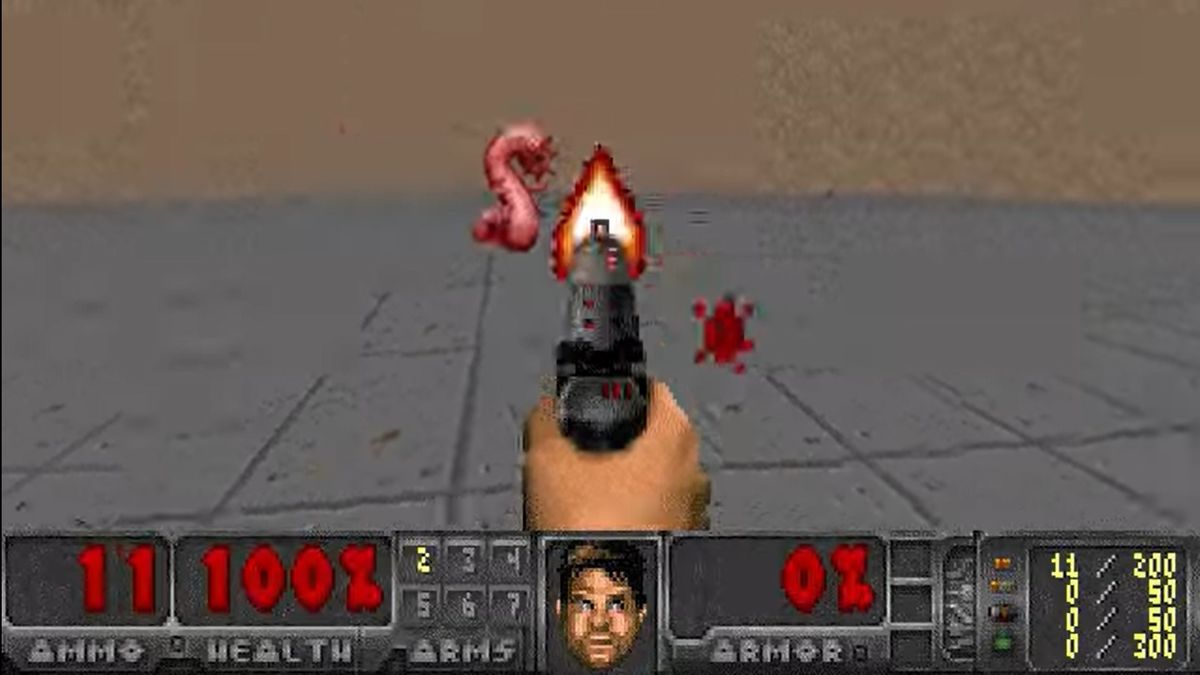 Układ NDP200 grający w grę DOOM.