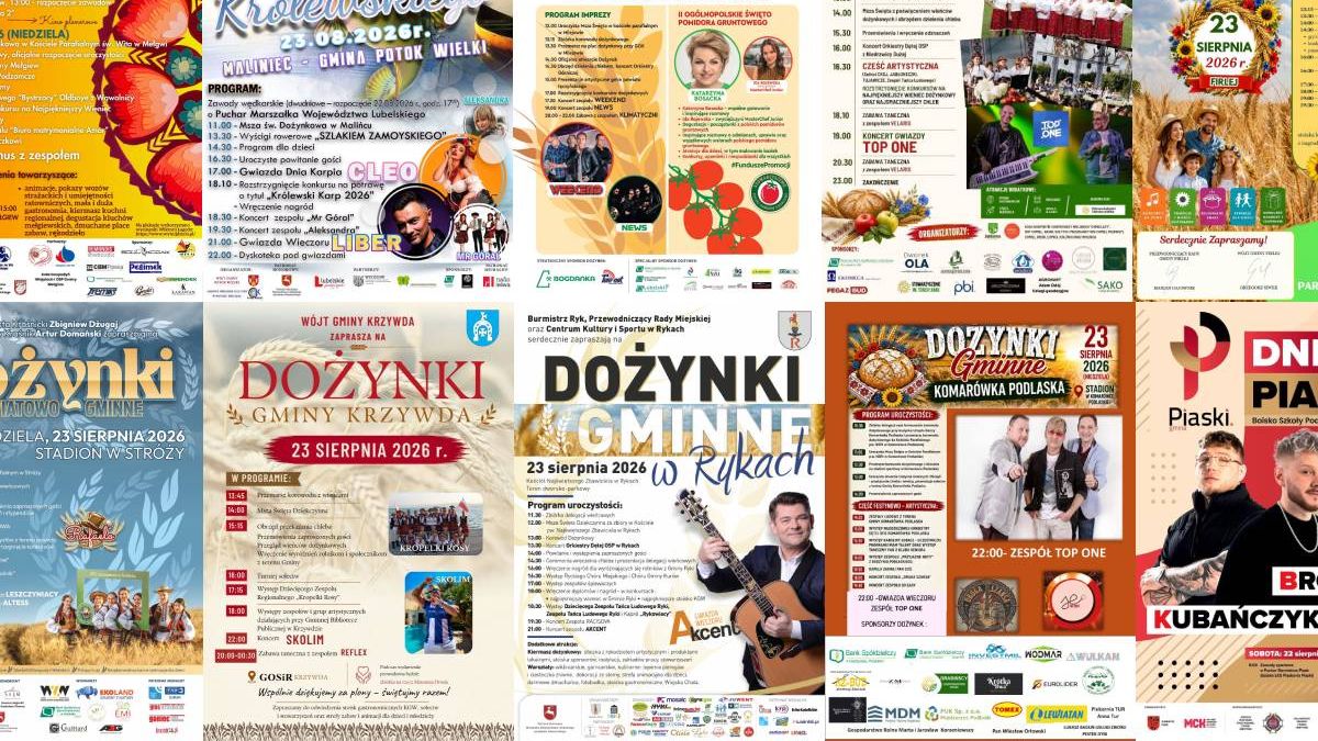 Dożynki i koncerty w województwie lubelskim w weekend 22-23 sierpnia 2026
