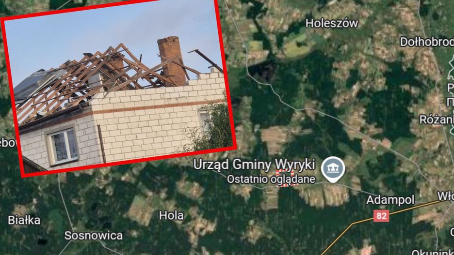 Szczątki drona spadły na dom w Wyrykach