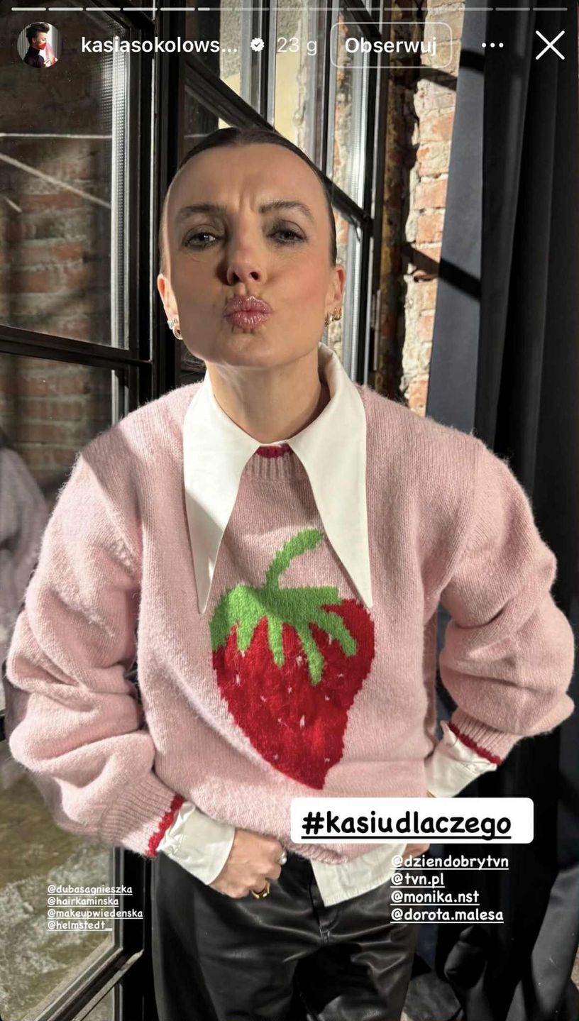 Katarzyna Sokołowska wybrała nietypowy sweter