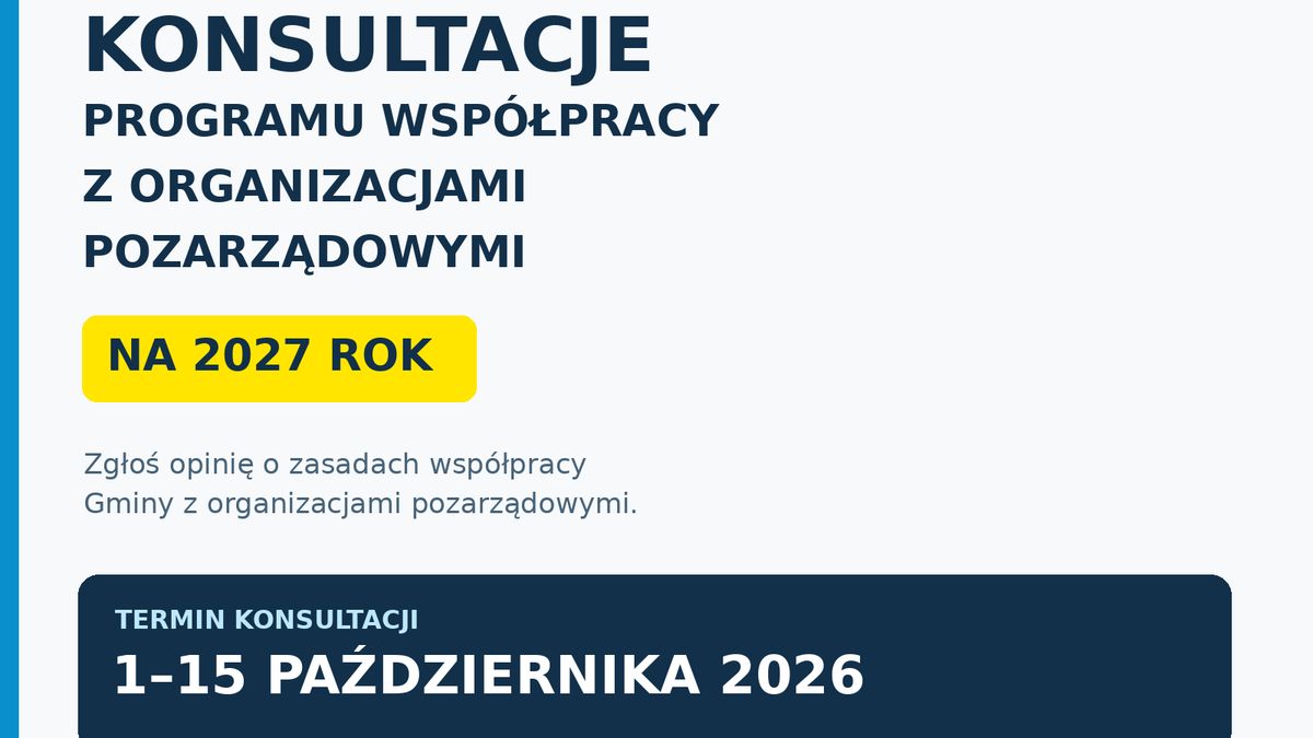 Konsultacje Programu współpracy z organizacjami pozarządowymi