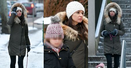 Marta Kaczyńska na zimowym spacerze z córką i psem (ZDJĘCIA)
