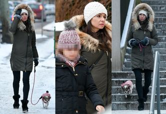Marta Kaczyńska na zimowym spacerze z córką i psem (ZDJĘCIA)